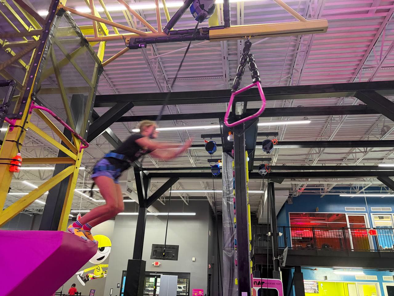 Student on the climbing pole