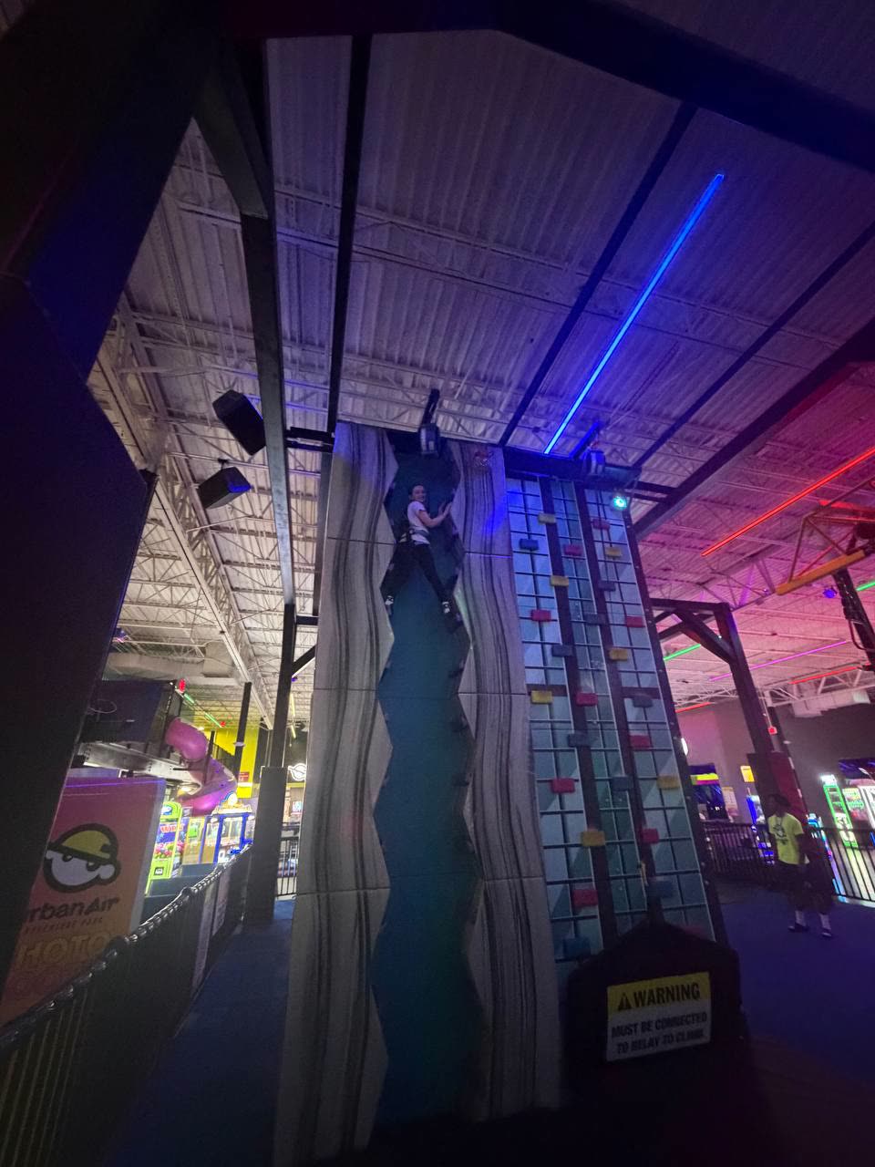 Students on the sky ropes course